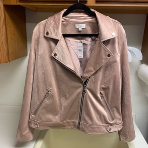 Soft blush suede jacket